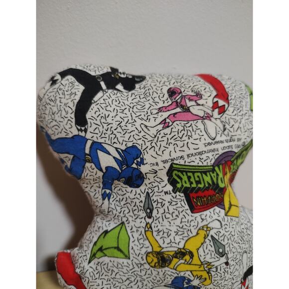Vintage 1993 Mighty Morphin Power Ranger Fabric Custom Handmade Teddy Bear Plush - Picture 7 of 10